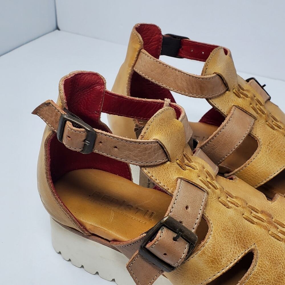 Bed Stu Ada Cage Platform leather distressed sandal Size 8 - No Box NEW - Picture 3 of 15
